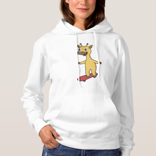 Giraffe som Skater med Skateboard T Shirt (Framsida)