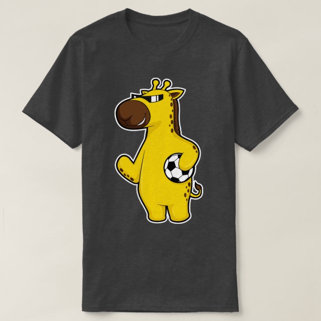 Giraffe som spelare med boll 2 t shirt (Design framsida)