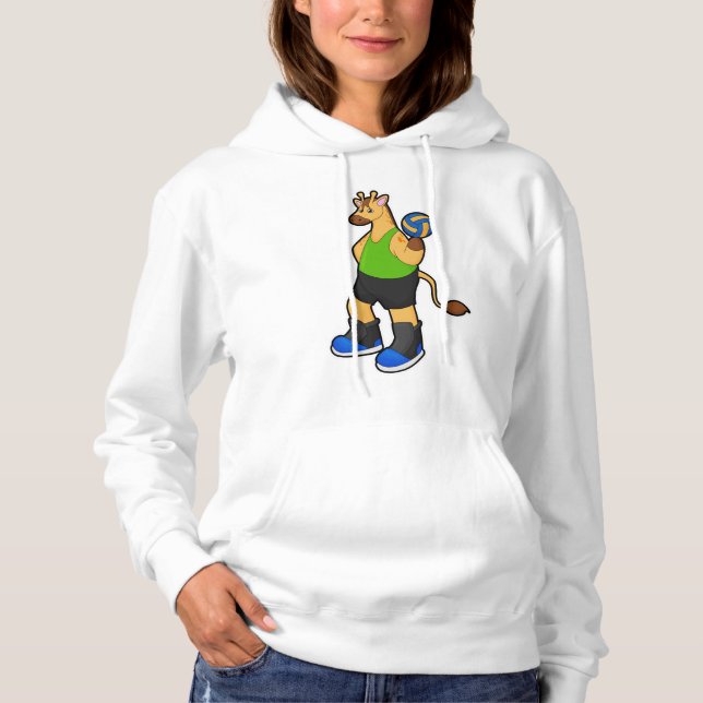 Giraffe som Volleyball-spelare med Volleyball T Shirt (Framsida)