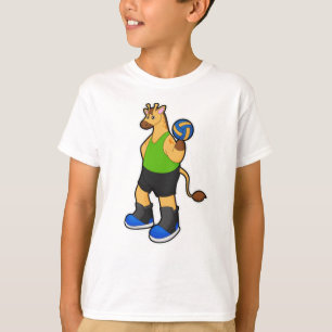 Giraffe som Volleyball-spelare med Volleyball T Shirt