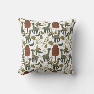 Giraffe sömlös mönster Färgfyllt blommönster Kudde