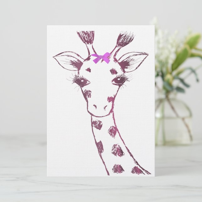 Giraffe söt sarkastisk design tack kort (Stående Fram)