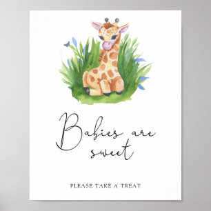 Giraffe - spädbarn är söt poster