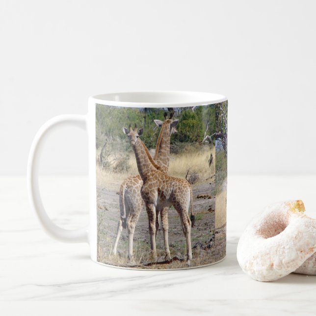 Giraffe Spädbarn Dubbla Image  Kaffemugg (Med munk)