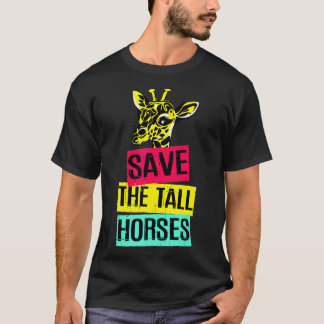 Giraffe Spara Tall Horses T Shirt