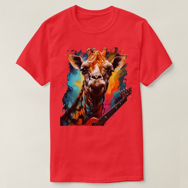 Giraffe Speling Guitar T Shirt (Design framsida)