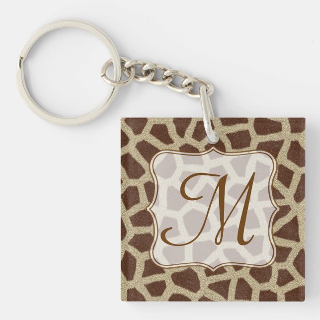 Giraffe Spot Animal Print Vild katt Safar Nyckelri (Framsidan)