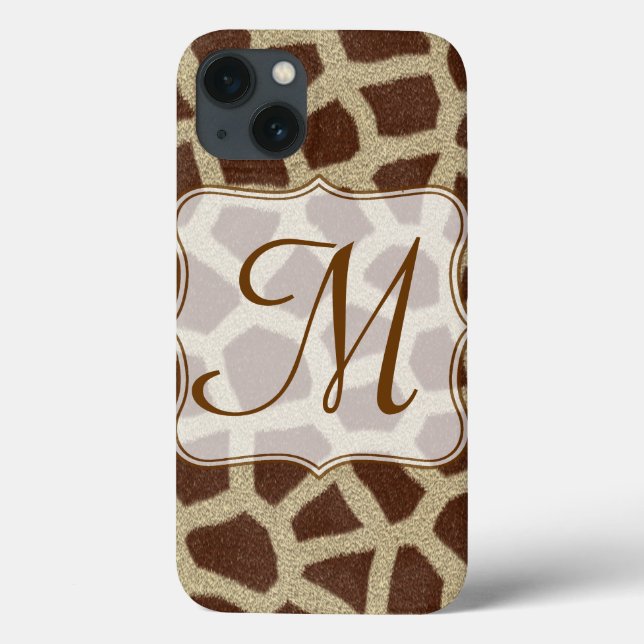 Giraffe Spot Animal Print Vild Monogram IPAD Case (Baksida)