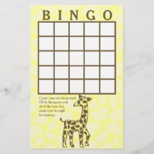 Giraffe Spots Gult Bingo Card