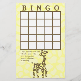Giraffe Spots Gult Bingo Card