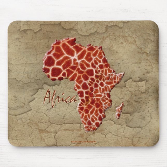 Giraffe Spots Karta av AFRIKA Wildlife Musmatta (Framsidan)