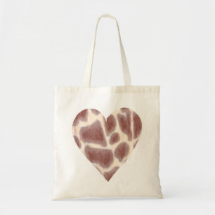 Giraffe Spots Mönster i en hjärtform Canvas Bags Tygkasse