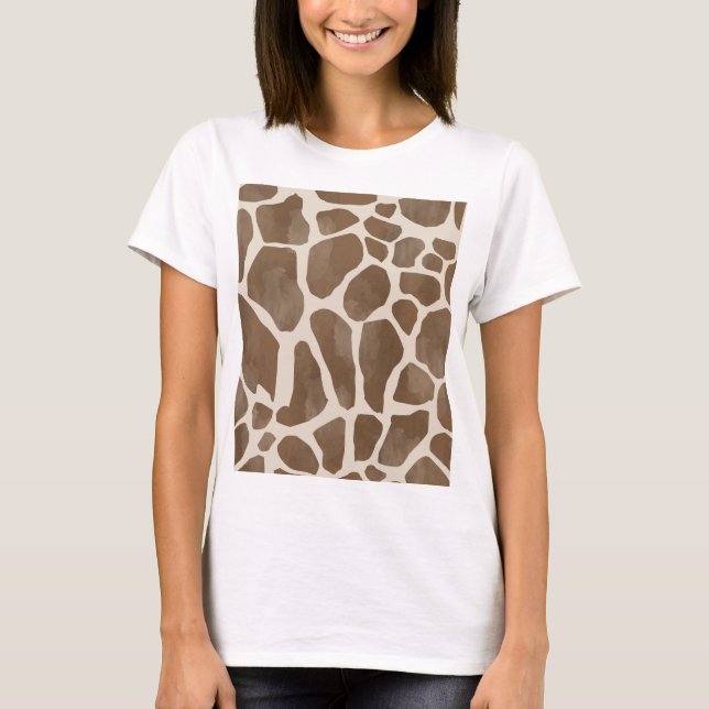 Giraffe Spots Print Mönster T Shirt (Framsida)