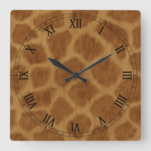 Giraffe Square Roman Numerals Clock Fyrkantig Klocka