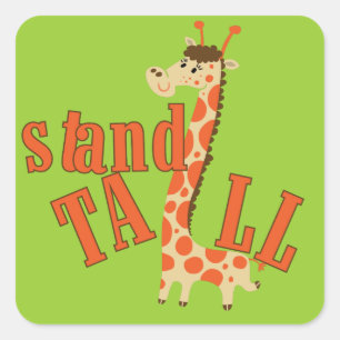 Giraffe stand Tall Fyrkantigt Klistermärke
