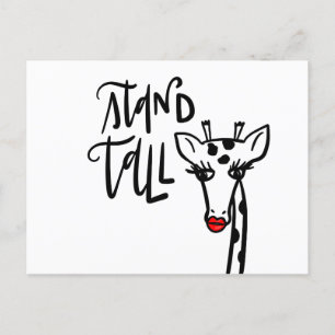 Giraffe stand Tall, handskriven Vykort