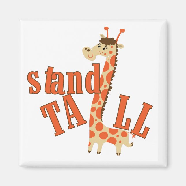 Giraffe stand Tall Magnet (Framsidan)