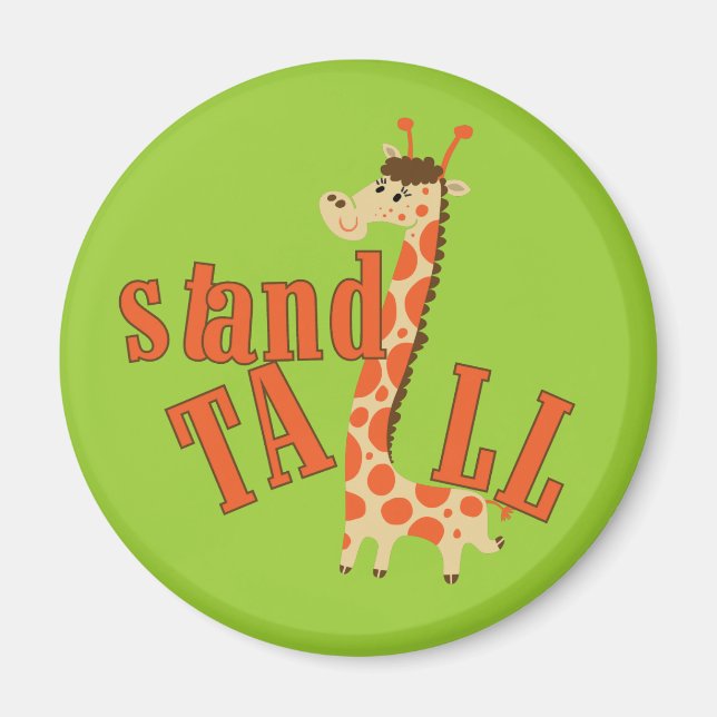 Giraffe stand Tall Magnet (Framsidan)