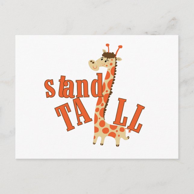 Giraffe stand Tall Vykort (Framsida)