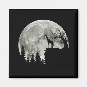 Giraffe står på bergstalesoky Halloween Måne Magnet