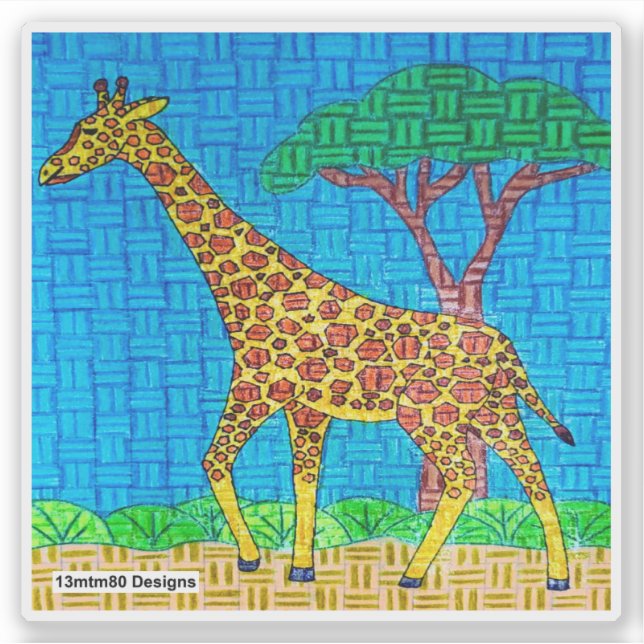 Giraffe - Sticker Klistermärken (Framsida)
