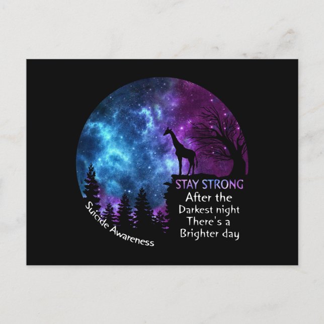 Giraffe Suicide Awareness Håll dig stark Giraffe G Vykort (Framsida)