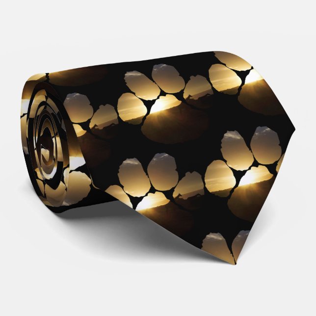 Giraffe Sunset Footprint Neck Tie Slips (Rullad)