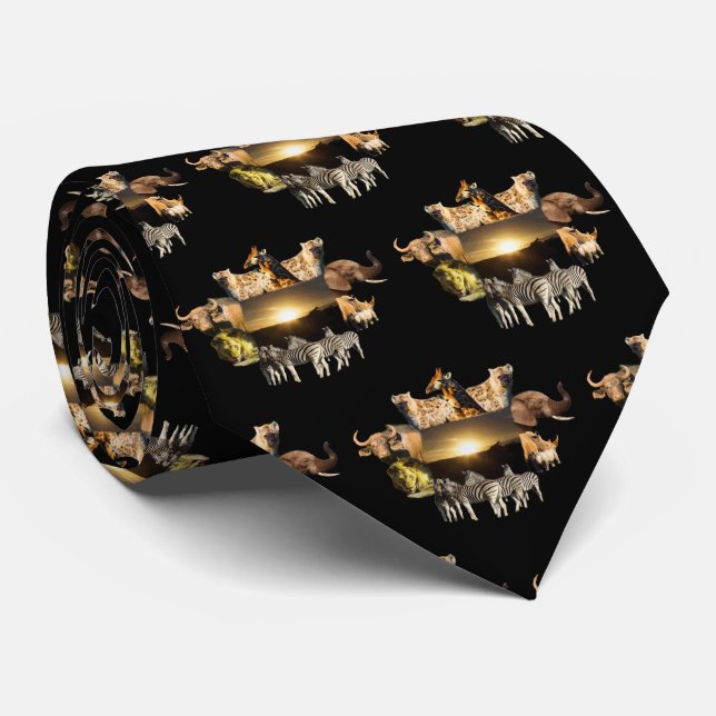 Giraffe Sunset Wildlife Ram Neck Tie Slips (Rullad)