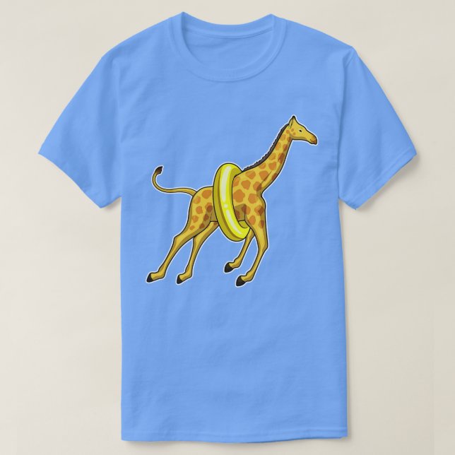 Giraffe Swimming Life buoy T Shirt (Design framsida)