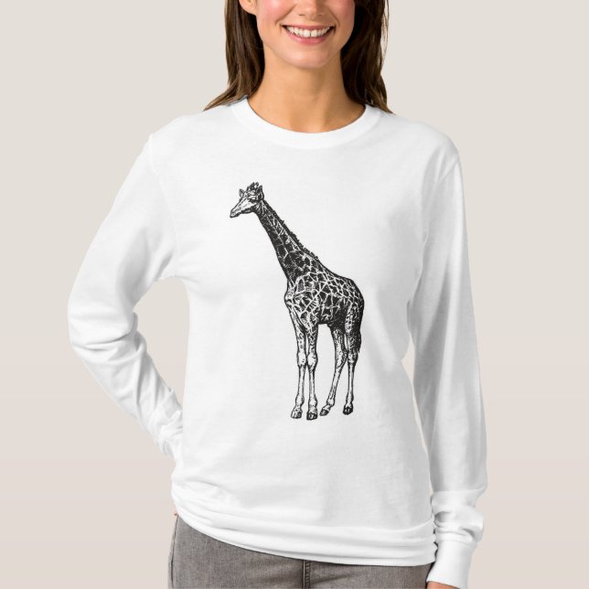 Giraffe T-shirt, Animal Print, Vilda djur, T Shirt (Framsida)