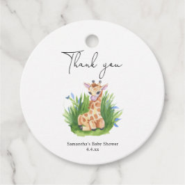Giraffe - tack baby shower gåvor etiketter