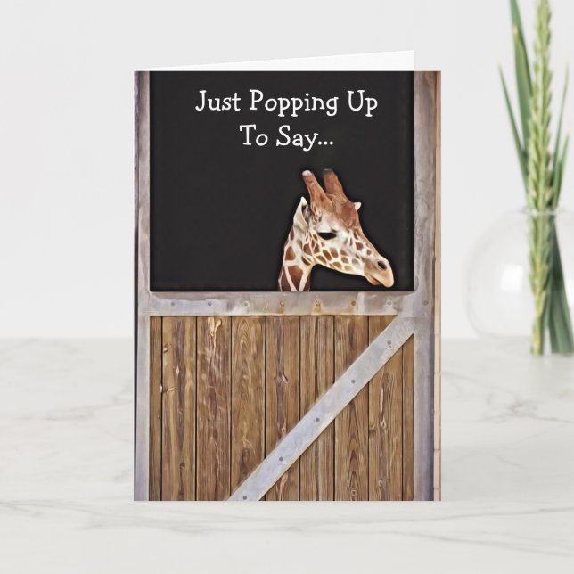 Giraffe tänker på ditt kort (Framsida)