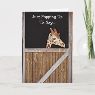 Giraffe tänker på ditt kort
