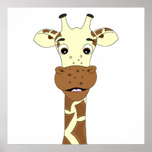 Giraffe tecknad-barn poster