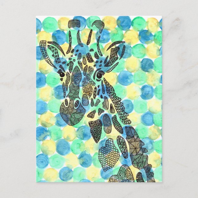 Giraffe Tessellation Mönster Vykort (Framsida)