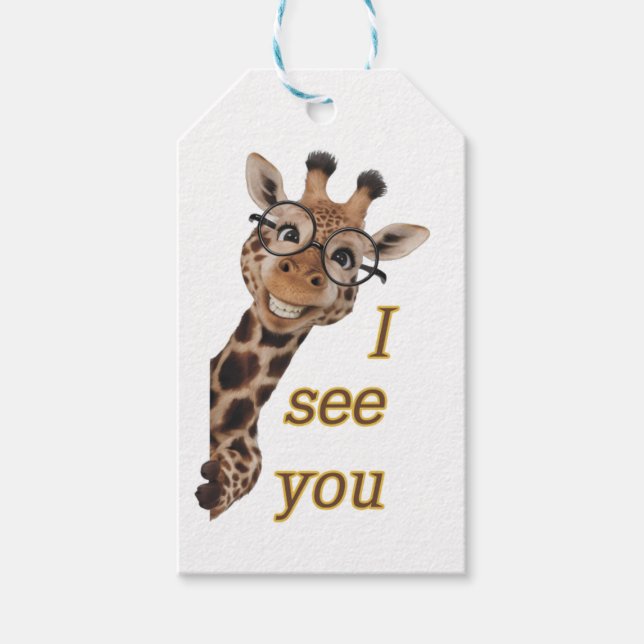 Giraffe.Text.Jag ser dig Presentetikett (Framsidan)