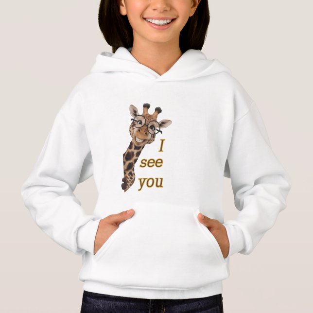 Giraffe.Text.Jag ser dig T Shirt (Framsida)