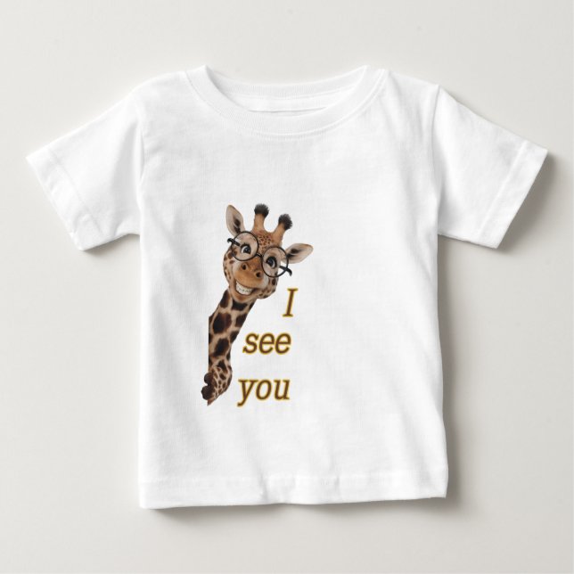 Giraffe.Text.Jag ser dig T Shirt (Framsida)