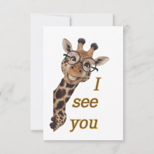 Giraffe.Text.Jag ser dig Tack Kort