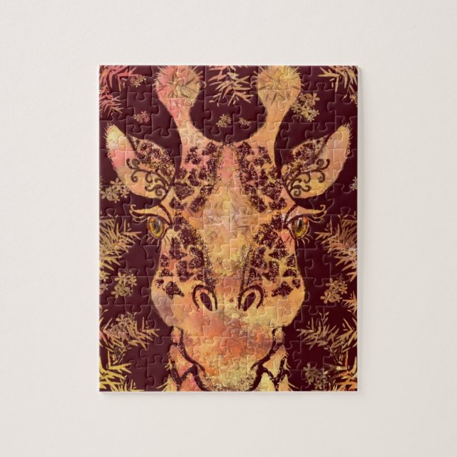 Giraffe Tittar Puzzle - Målning Pussel (Vertikal)