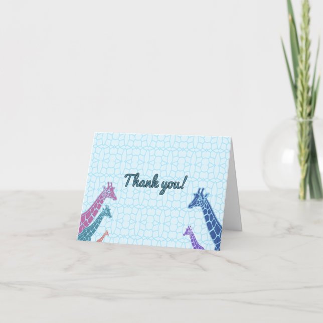 Giraffe Torn Birthday Tack Kort (Framsida)