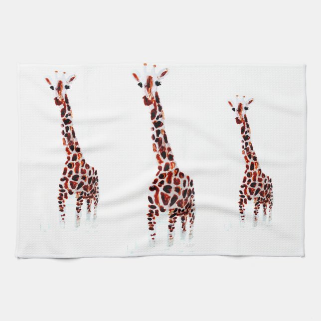 Giraffe Towel Wildlife Art Kökshandduk (Horisontell)