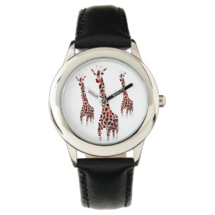 Giraffe Trio Vild Animal Art Armbandsur