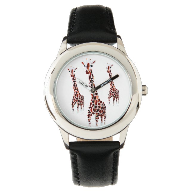 Giraffe Trio Vild Animal Art Armbandsur (Framsida)