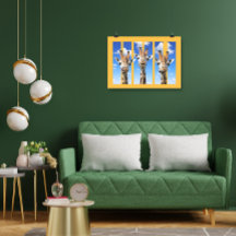 Giraffe Trio Wall Art Roligt Safari Déco