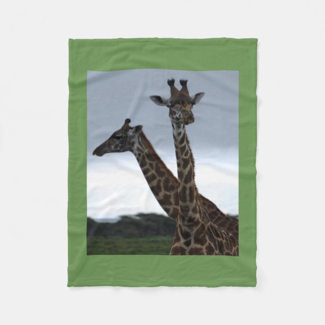 Giraffe Twillingars Cute Personalize Destiny's Fleecefilt (Framsidan)