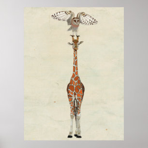 GIRAFFE & UGGLA Art Poster