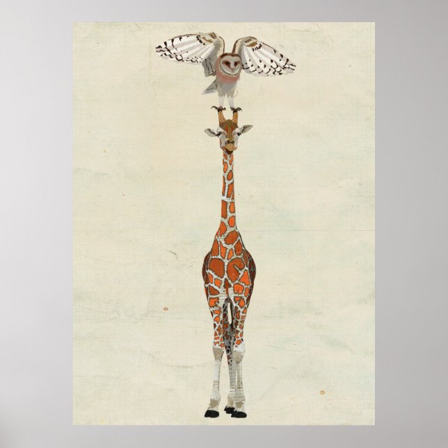 GIRAFFE & UGGLA Art Poster (Framsidan)