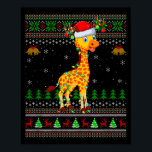 Giraffe Ugly Christmas Sweaters Holiday Santa Cute Poster<br><div class="desc">Giraffe Ugly Christmas Sweaters Holiday Santa Cute Xmas Premium Tri-blend</div>