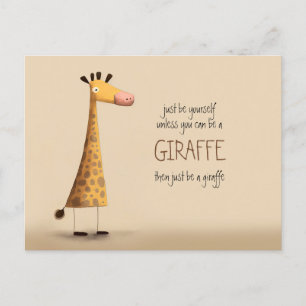 Giraffe - var vänlig och visa upp ett vykort